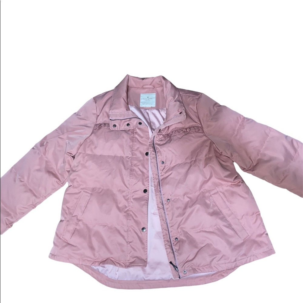 Kate spade ruffle yoke puffer jacket